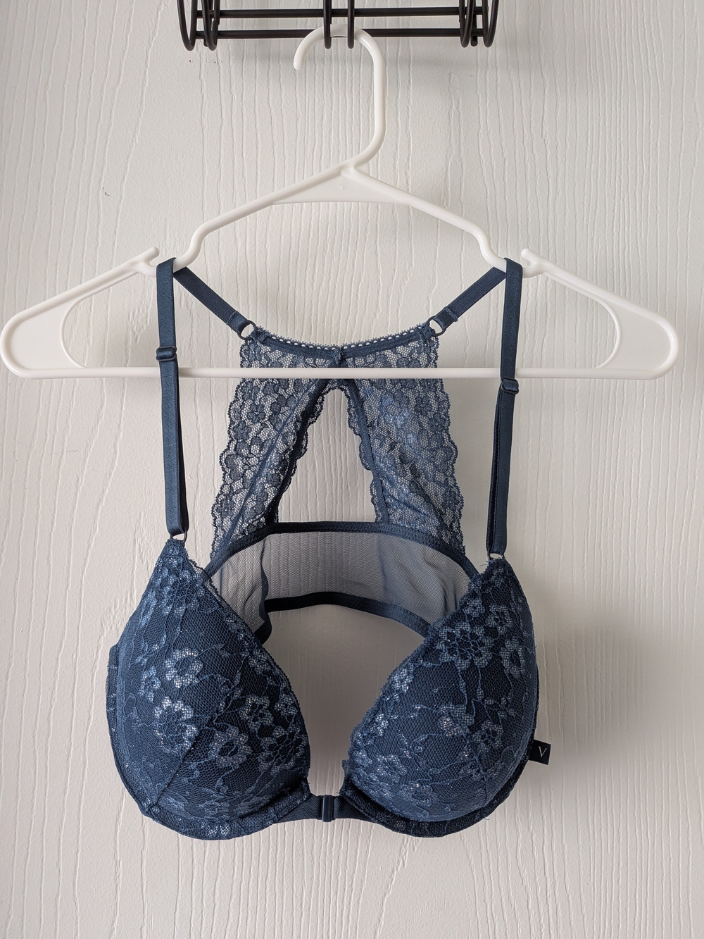 Victoria's Secret Blue Lace Racerback Push-Up Bra